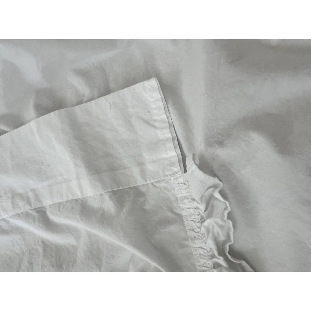 2x‎ Restoration Hardware Baby & Child White Ruffle Curtain Panel 94x50 Set of 2